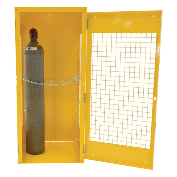 Vestil Yellow Cylinder Storage Cabinet 8 Cylinder Capacity - CYL-G-8-CA