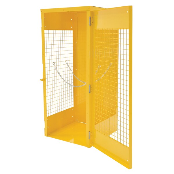 Vestil Yellow Cylinder Storage Cabinet 8 Cylinder Capacity - CYL-G-8-CA