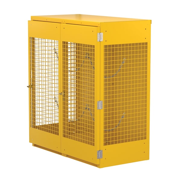 Vestil Vertical Cylinder Storage Cabinet 10-20 Cylinder Capacity Yellow - CYL-V-1020