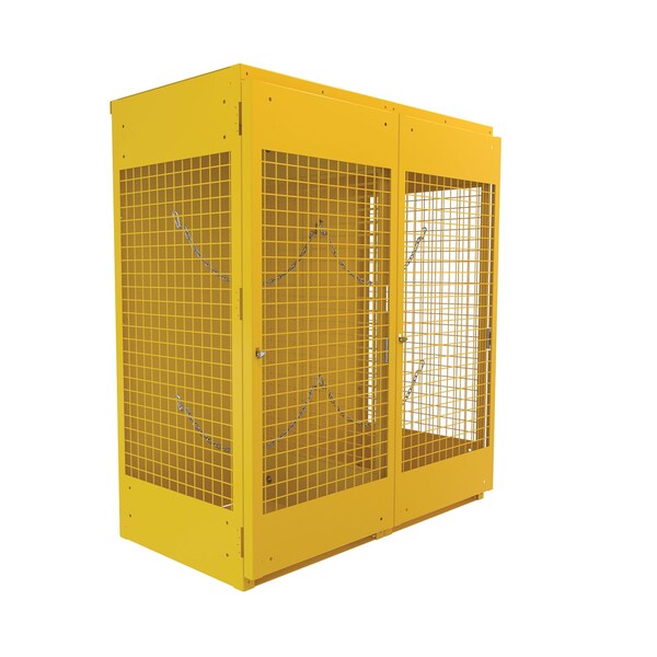 Vestil Vertical Cylinder Storage Cabinet 10-20 Cylinder Capacity Yellow - CYL-V-1020