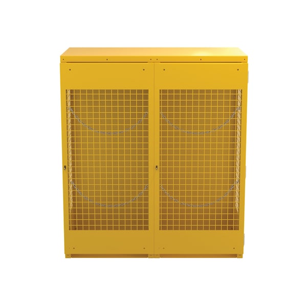 Vestil Vertical Cylinder Storage Cabinet 10-20 Cylinder Capacity Yellow - CYL-V-1020