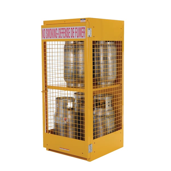 Vestil Yellow Steel Cylinder Storage Cabinet 8 Cylinder Capacity - CYL-LP-8-CA
