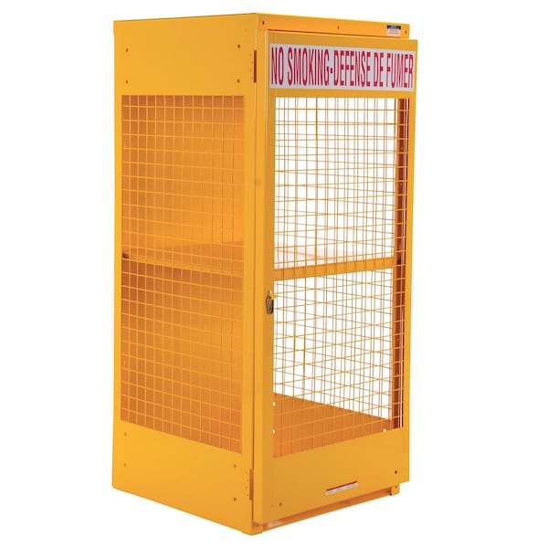 Vestil Yellow Steel Cylinder Storage Cabinet 8 Cylinder Capacity - CYL-LP-8-CA