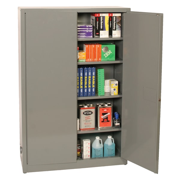 Eagle Mfg Flammables Safety Cabinet, 45 gal, 2 Shelves, Steel, 43 in W x 65 in H x 18 in D, Gray - 1947XGRAY