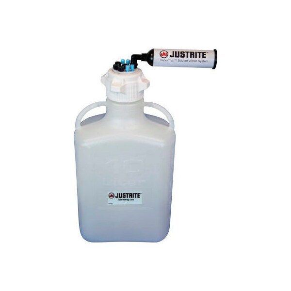 Justrite Justrite VaporTrap Cap W/ Filter Kit, HDPE, 13.5-Liter, 8 Ports - 12817