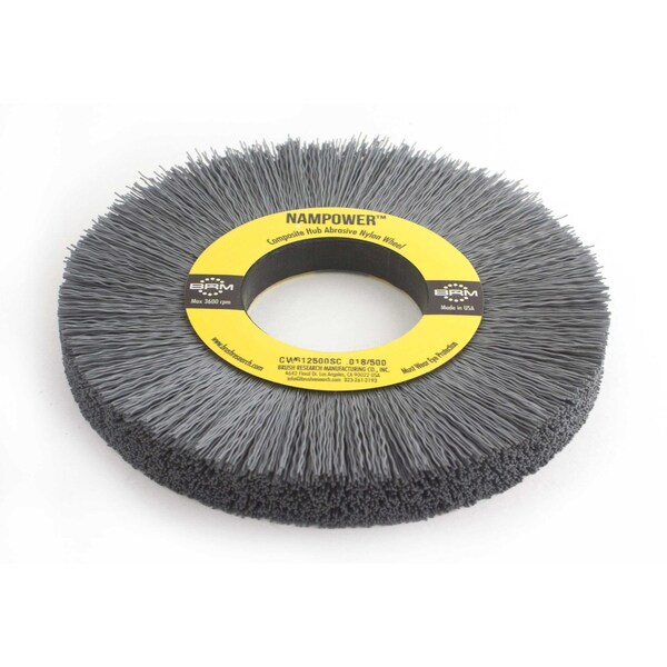 Nampower Brush CW61500SC NAMPOWER Abrasive Wheel Brush, 6" Diameter, 500SC, 2" Arbor Hole, 1.5" Trim Length - CW61500SC