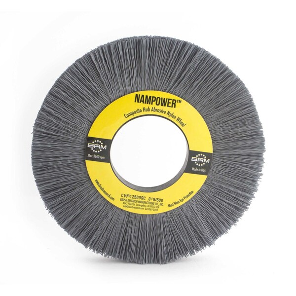 Nampower Brush CW61500SC NAMPOWER Abrasive Wheel Brush, 6" Diameter, 500SC, 2" Arbor Hole, 1.5" Trim Length - CW61500SC
