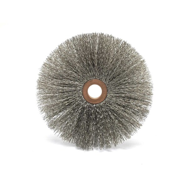 Brush Research Manufacturing C4S08C 4" Dia. Copper Center Wheel, .008 SS, 1/2" Arbor Hole, 1.562 Trim, .625 Face Width - C4S08C