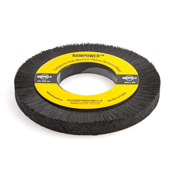 Nampower Brush DW200X15X600 NAMPOWER Diamond Wheel Brush, 200mm Diameter, 600 Grit, 3.25" Arbor Hole, 30mm Trim - DW200X15X600