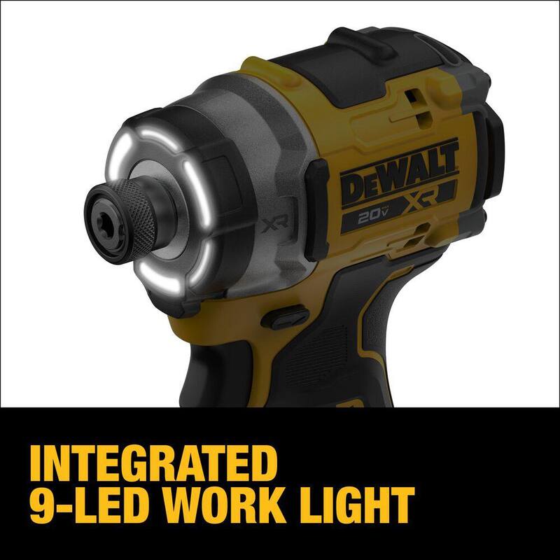 Juego de taladro de impacto inalámbrico DEWALT 20V MAX de 1/4 de pulgada con batería de 8 Ah y cargador - DCF860WW1
