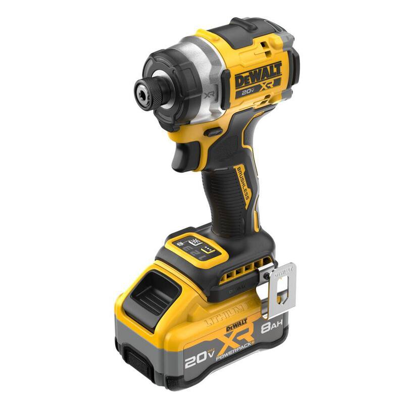 Juego de taladro de impacto inalámbrico DEWALT 20V MAX de 1/4 de pulgada con batería de 8 Ah y cargador - DCF860WW1