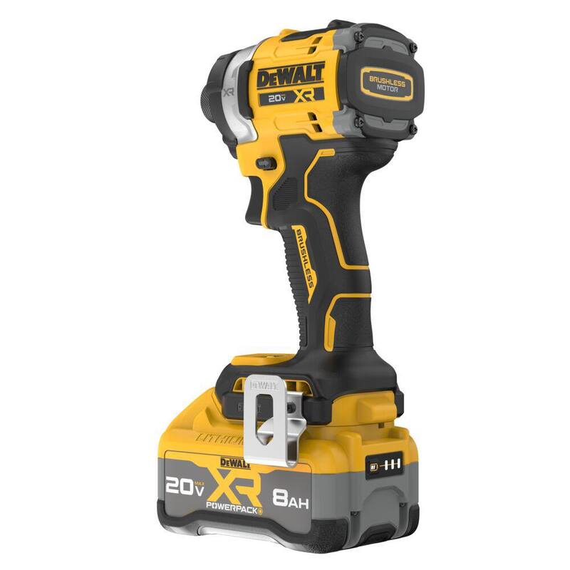 Juego de taladro de impacto inalámbrico DEWALT 20V MAX de 1/4 de pulgada con batería de 8 Ah y cargador - DCF860WW1