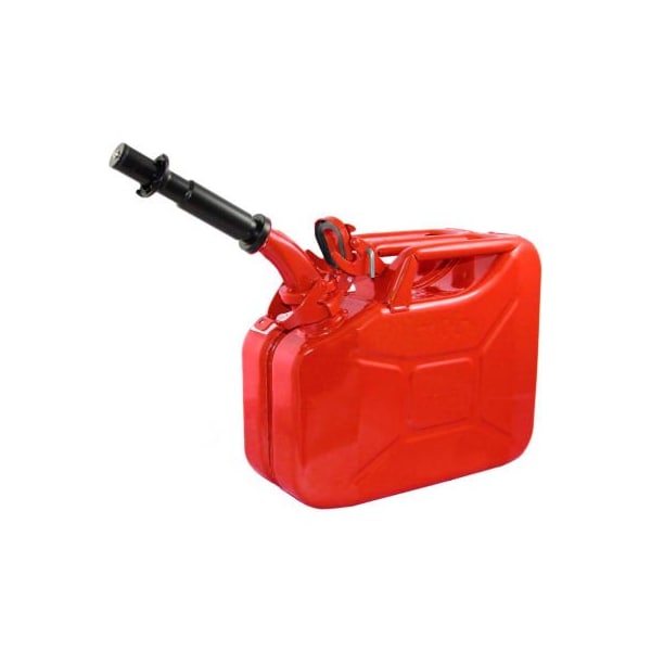 Swiss Link/Stormtec Usa Wavian Jerry Can w/Spout & Spout Adapter, Red, 10 Liter/2.64 Gallon Capacity - 3013 - 3013
