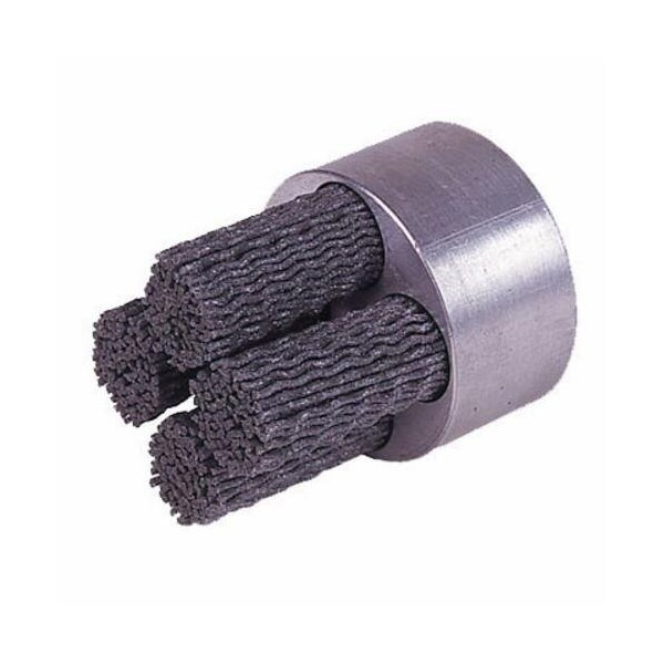 Nylox Disc Brush, Crimped Miniature Round Straight Tufted, 1-3/4 in Brush Dia, 5/8 in Center Hole, 0.04 in - 85750