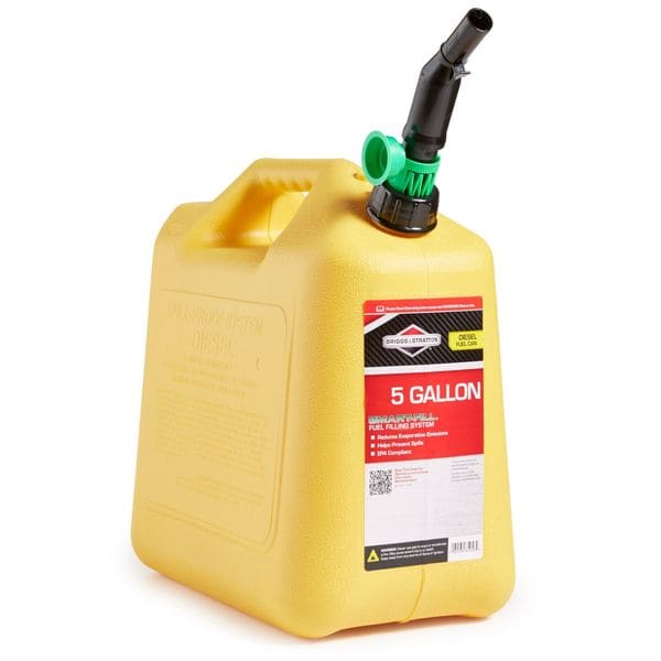 Briggs & Stratton Safety Can, Polyethylene, 5 gal, Yellow, Diesel - 85056G