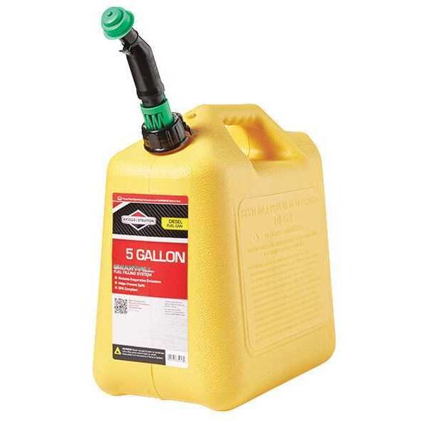 Briggs & Stratton Safety Can, Polyethylene, 5 gal, Yellow, Diesel - 85056G