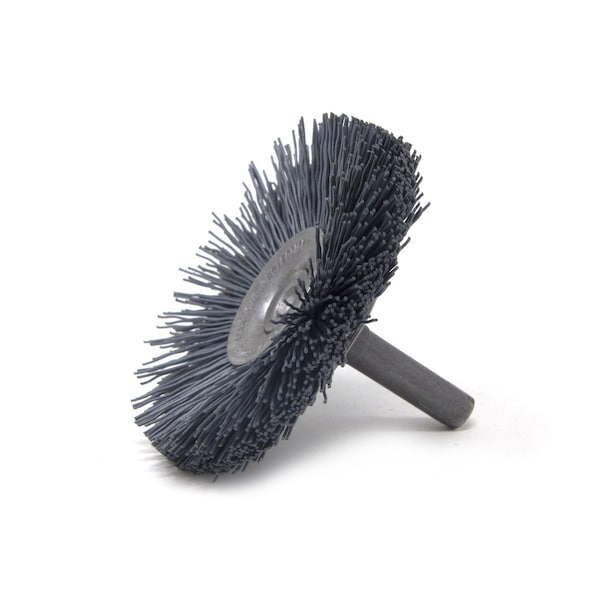 Brush Research Manufacturing BMF20AY320SC 2" Mandrel Mounted Wheel, 320 Grit Silicon Carbide, .250" Shank Dia., .500" Trim - BMF20AY320SC