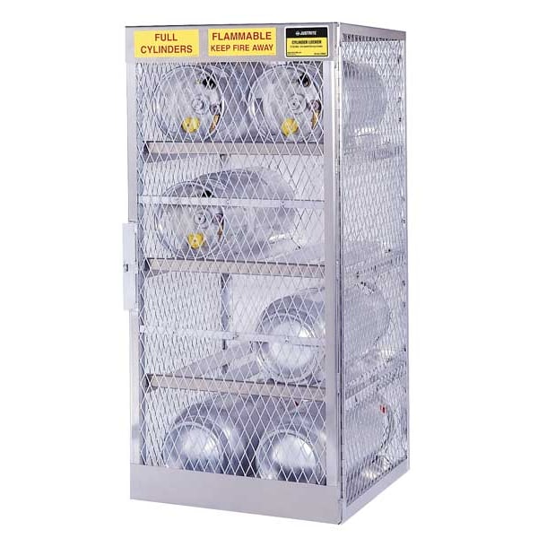 Justrite Gas Cylinder Cabinet, 30x32, Capacity 4 - 23001