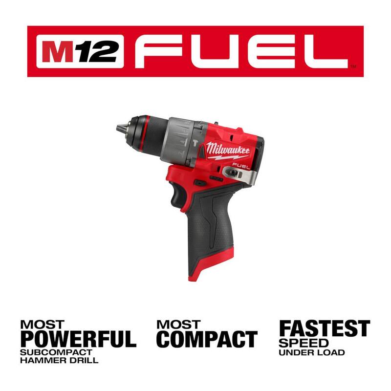 Kit compacto Milwaukee M12 FUEL SURGE 12V de impacto inalámbrico de 1/4 pulgadas sin escobillas de iones de litio y multiherramienta, junto con taladro martillo de 1/2 pulgadas - 2551-22-2526-20-3404-20.