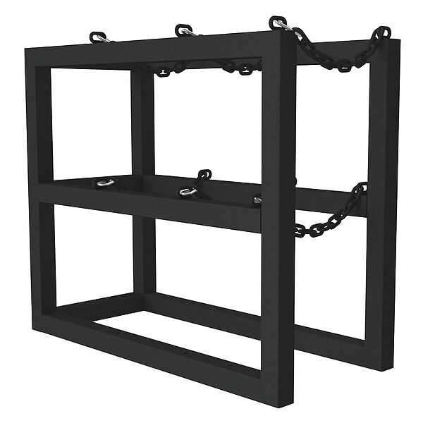 Durham Mfg Gas Cylinder Rack, Steel Tubing, 36" D - GCRV-163630-08T