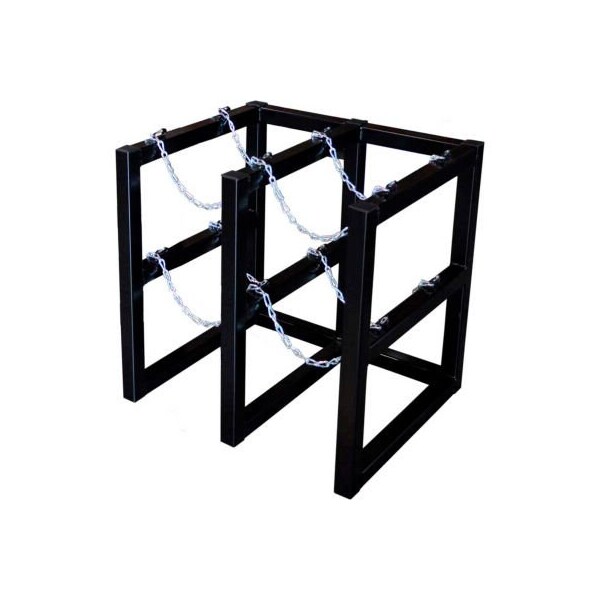 Justrite Cylinder Tube Rack, 2 Wide x 2 Deep, 30"W x 26"D x 30"H, 4 Cylinder Cap. - 35106