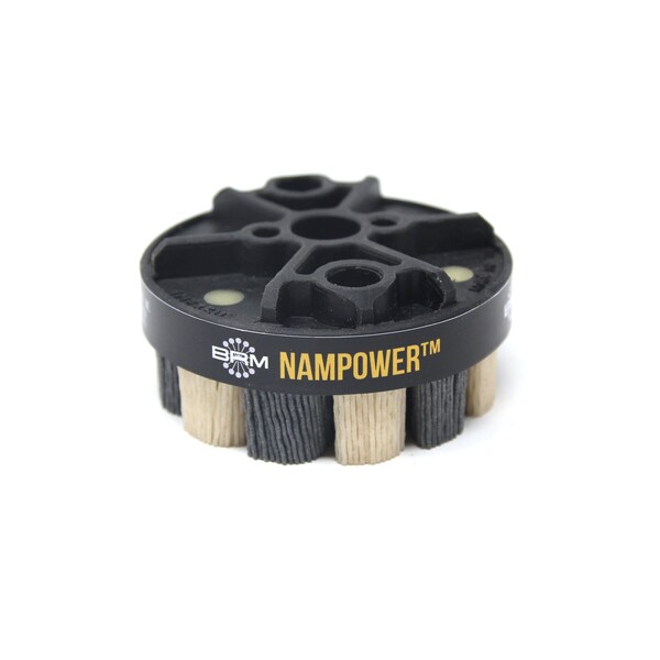Nampower Brush NAMPOWER ADT8018180 Abrasive Disc Brush, Turbine Style, 80mm Diameter, 18mm Trim, 180 Grit - ADT8018180