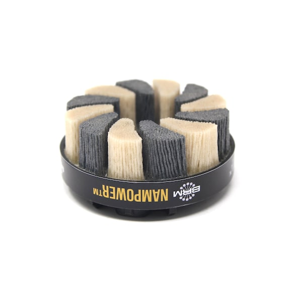 Nampower Brush NAMPOWER ADT8018180 Abrasive Disc Brush, Turbine Style, 80mm Diameter, 18mm Trim, 180 Grit - ADT8018180