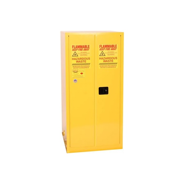 Justrite 55 gal, 1 Shelves, 18-Gauge Steel, 34 in W x 65 in H x Yellow - HAZ2610X