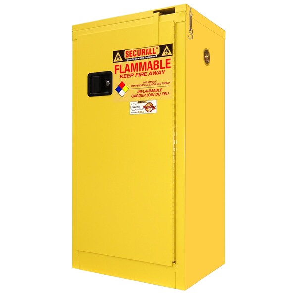 Securall 20 Gallon Paint Storage Cabinet, Self-Close, Self-Latch Safe-T-Door, Red - P320