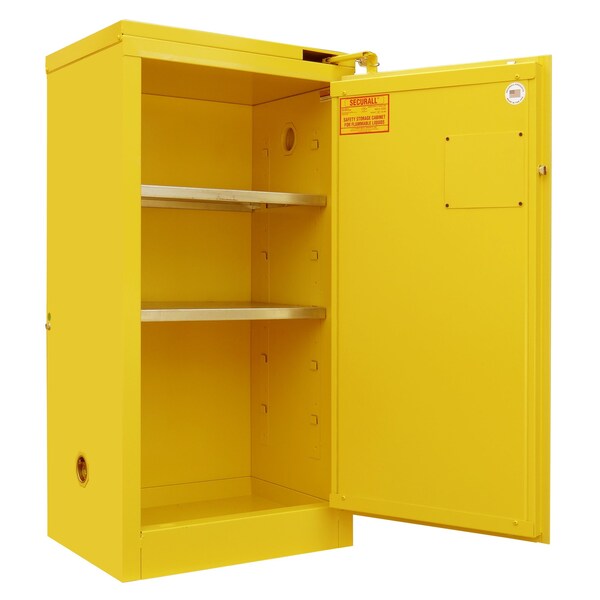Securall 20 Gallon Paint Storage Cabinet, Self-Close, Self-Latch Safe-T-Door, Red - P320