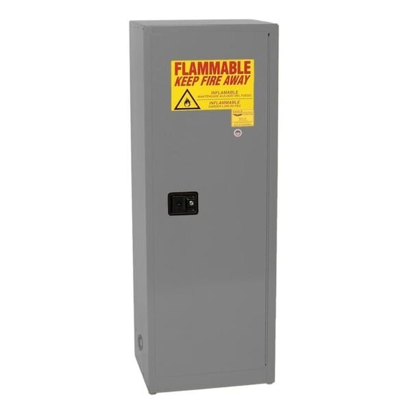 Eagle Mfg 24 gal, 3 Shelves, 18-Gauge Steel, 23.25 in W x 65 in H x Gray - 1923XGRAY