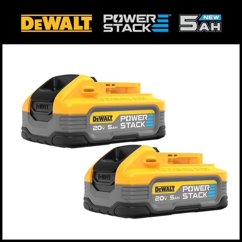 Kit de destornillador de impacto inalámbrico sin escobillas DEWALT 20-Volt Max XR de 1/4 de pulgada y 3 velocidades con (2) Powerstack de 5Ah y (2) baterías de 5Ah - DCF845P2WP520-2