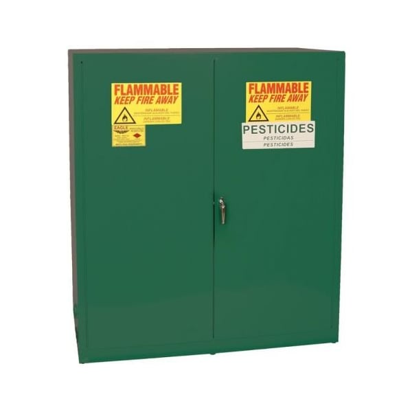 Eagle Mfg 24 gal, 3 Shelves, 18-Gauge Steel, 23.25 in W x 65 in H x Green - PEST1923X
