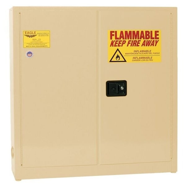 Eagle Mfg 24 gal, 3 Shelves, 18-Gauge Steel, 43 in W x 44 in H x Beige - 1976XBEI
