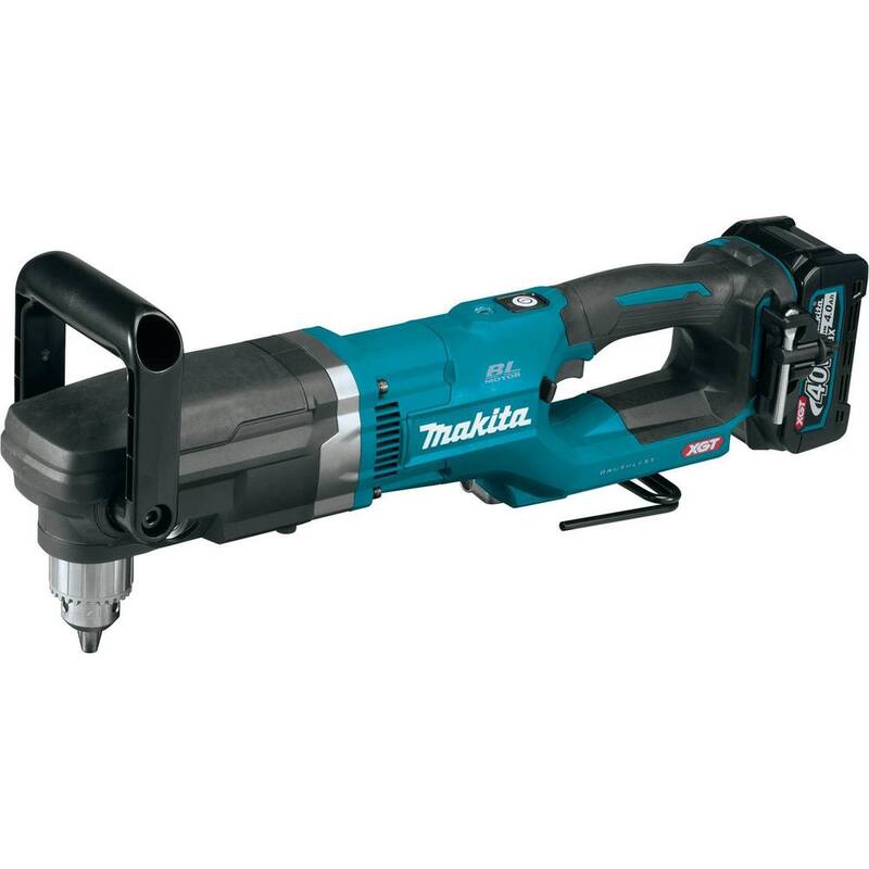Kit de Taladro Angular Derecho Inalámbrico sin Escobillas Makita 40V max XGT de 1/2 pulg con Batería de 4.0Ah y Batería de 4.0Ah XGT - GAD01M1-2BL4040