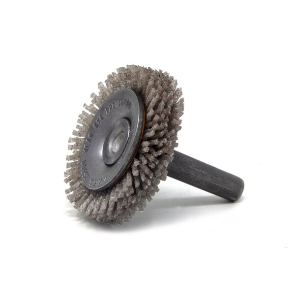 Brush Research Manufacturing BMF16AY80AO 1.75" Mandrel Mounted Wheel, 80 Grit Aluminum Oxide, .250" Shank Dia., .375" Trim - BMF16AY80AO