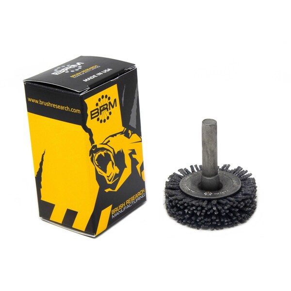 Brush Research Manufacturing BMF14AY80SC 1.5" Mandrel Mounted Wheel, 80 Grit Silicon Carbide, .250" Shank Dia., .250" Trim - BMF14AY80SC