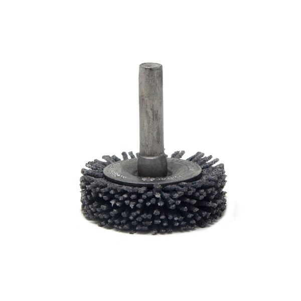 Brush Research Manufacturing BMF14AY80SC 1.5" Mandrel Mounted Wheel, 80 Grit Silicon Carbide, .250" Shank Dia., .250" Trim - BMF14AY80SC
