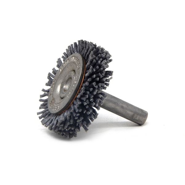 Brush Research Manufacturing BMF16AY120SC 1.75" Mandrel Mounted Wheel, 120 Grit Silicon Carbide, .250" Shank Dia., .375" Trim - BMF16AY120SC
