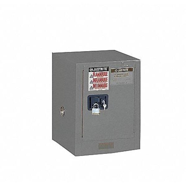 Justrite Flammable Liquid Safety Cabinet, 12 gal, 1 Shelves, Galvanized Steel, 23-1/4 in W x 35" H x 18 in D - 891223