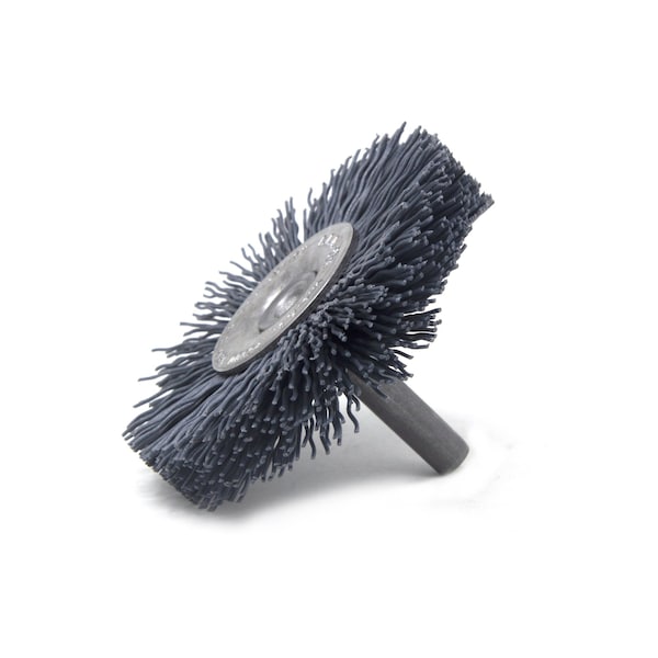 Brush Research Manufacturing BMC30AY120SC 3" Mandrel Mounted Wheel, 120 Grit Silicon Carbide, .250" Shank Dia., .812" Trim - BMC30AY120SC