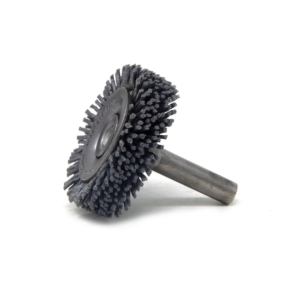 Brush Research Manufacturing BMC12AY180SC 1.25" Mandrel Mounted Wheel, 180 Grit Silicon Carbide, .250" Shank Dia., .125" Trim - BMC12AY180SC