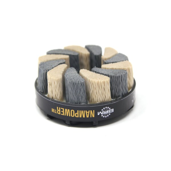 Nampower Brush NAMPOWER ADT8018320 Abrasive Disc Brush, Turbine Style, 80mm Diameter, 18mm Trim, 320 Grit - ADT8018320