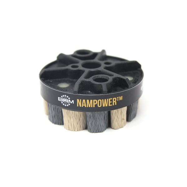 Nampower Brush NAMPOWER ADT8018320 Abrasive Disc Brush, Turbine Style, 80mm Diameter, 18mm Trim, 320 Grit - ADT8018320