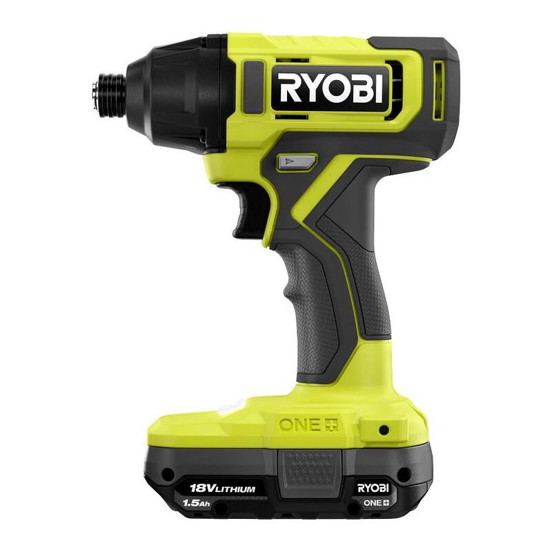 RYOBI ONE+ 18V Inalámbrico 1/4 pulgada Kit de  Driver de Impacto con Batería de 1.5 Ah y Cargador - PCL235K1