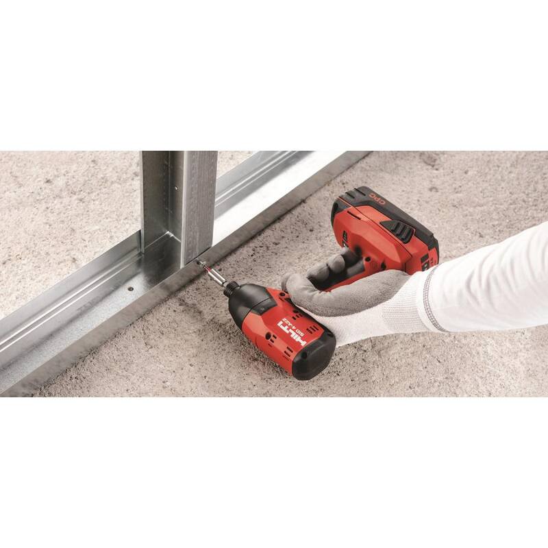 Cuerpo de herramienta de controlador de impacto inalámbrico Hilti 22-Volt de 1/4 pulgadas con batería de iones de litio - 2141090