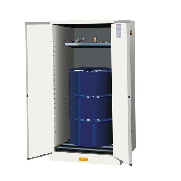 Justrite 55 gal, 1 Shelves, 18-Gauge Steel, 34 in W x 65 in H x 34 in D, white - 896275