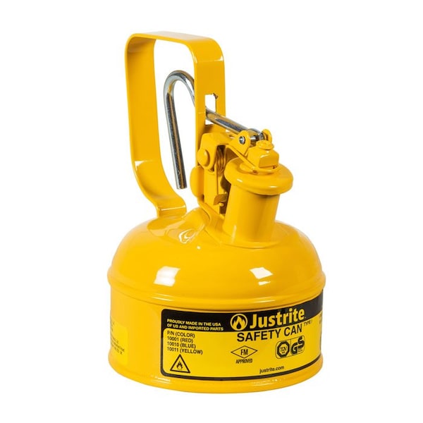Justrite Fuel Can Extension, Steel, 1 pt, Yellow, 4.813 in Dia. - 10011