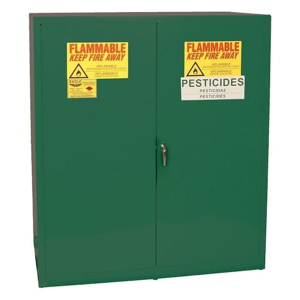 Eagle Mfg 110 gal, 1 Shelves, 18-Gauge Steel, 59 in W x 65 in H x Green - PEST1955X