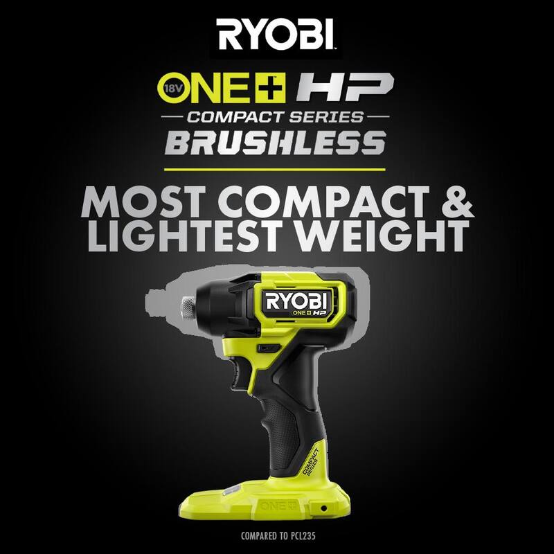 RYOBI ONE+ HP 18V Llave de Impacto Inalámbrica Compacta sin Escobillas de 1/4 de Pulgada (Herramienta Únicamente) - PSBID02B
